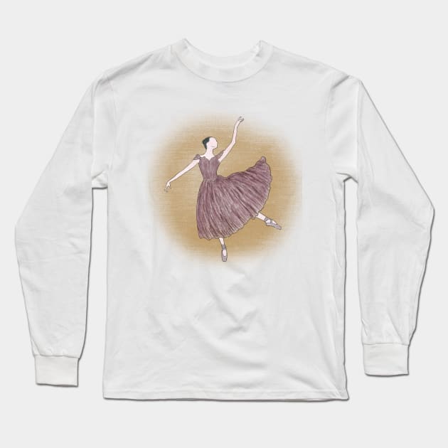 Ballerina Long Sleeve T-Shirt by Katia Galante Art